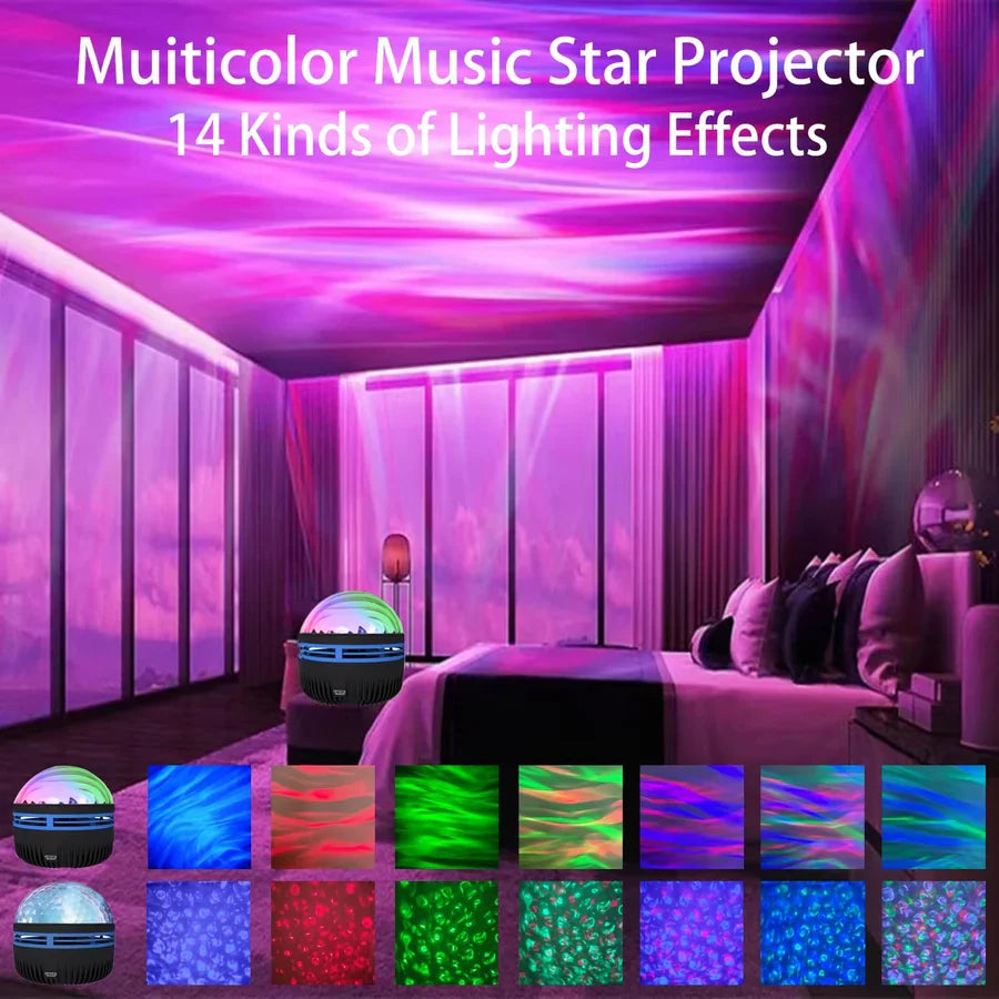 2 in 1 Northern Lights and Ocean Wave Projector with 14 Light Effects